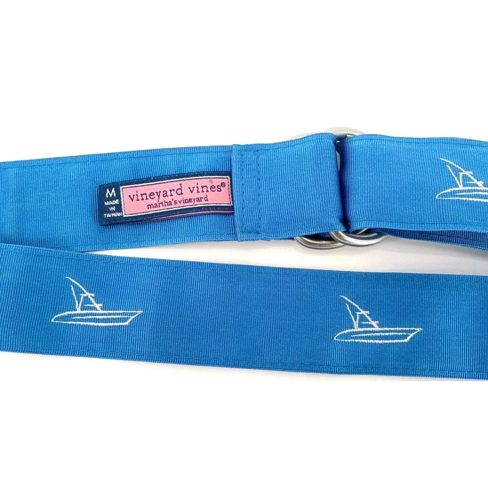 Vineyard Vines Sailboat D-Ring Ribbon Belt 46